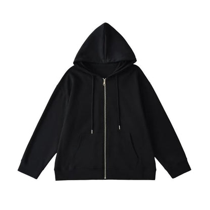 Plain Zip-Up Hoodie