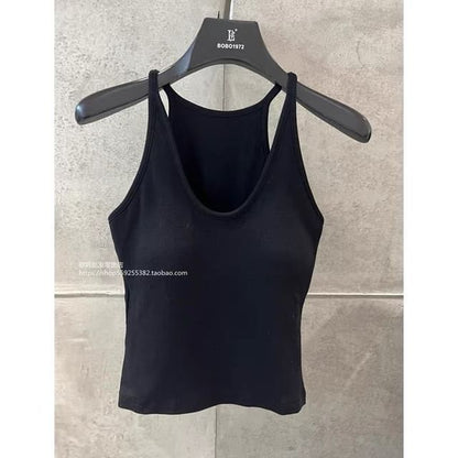 Racerback Halter Padded Slim-Fit Solid Camisole