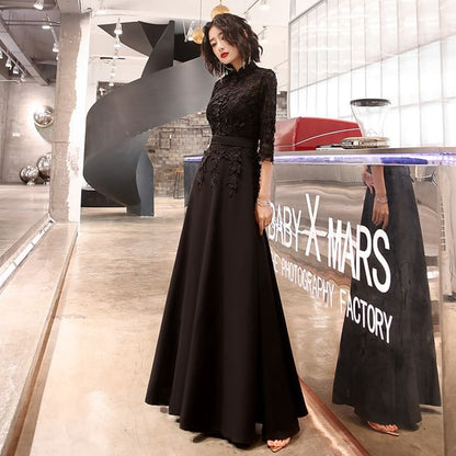 Lace / Gown Dress Evening 3/4-Sleeve A-Line