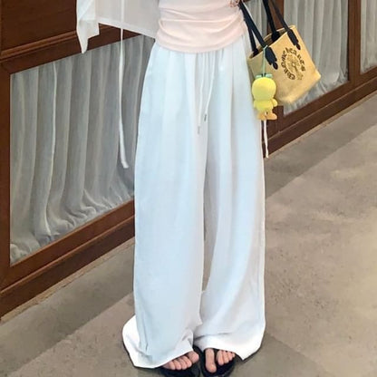 Plain Cami Top / Cardigan / High Waist Wide Leg Pants