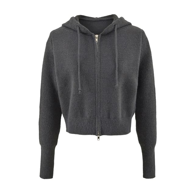 Zip-Up Hoodie with Drawstring and Minimalist Finish