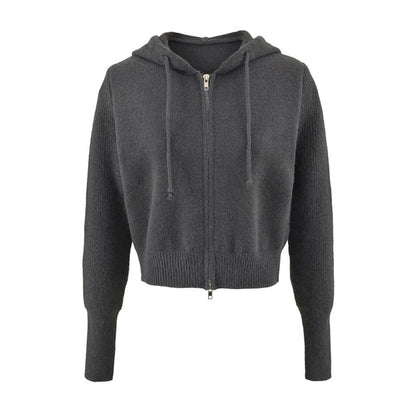 Zip-Up Hoodie with Drawstring and Minimalist Finish