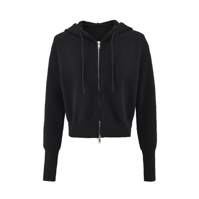 Zip-Up Hoodie with Drawstring and Minimalist Finish