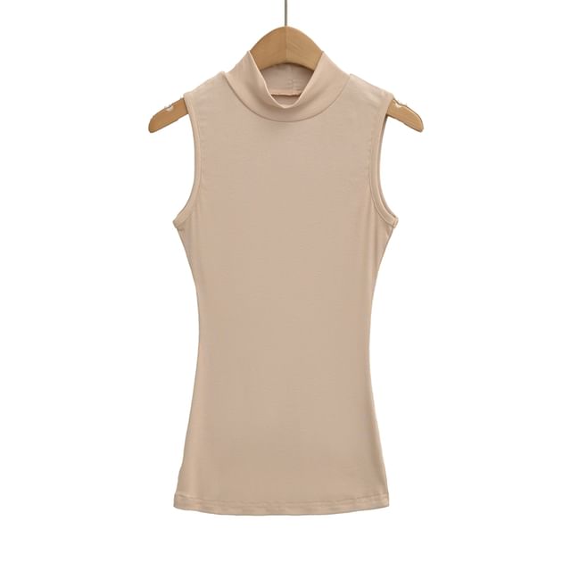 Slim-Fit Tank Top with Mock Neckline and Clean Finish
