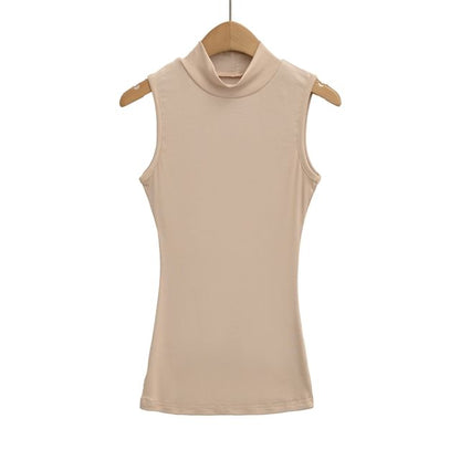Slim-Fit Tank Top with Mock Neckline and Clean Finish