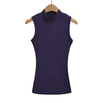 Slim-Fit Tank Top with Mock Neckline and Clean Finish