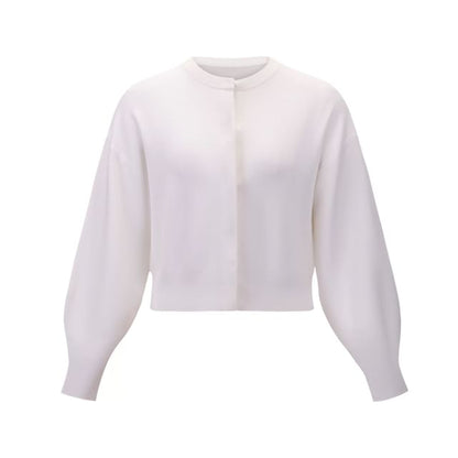 Round Neck Plain Cardigan