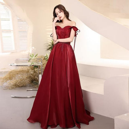 Sleeveless Round Neck Beaded Cutout Tie-Up Panel Mesh A-Line Evening Gown