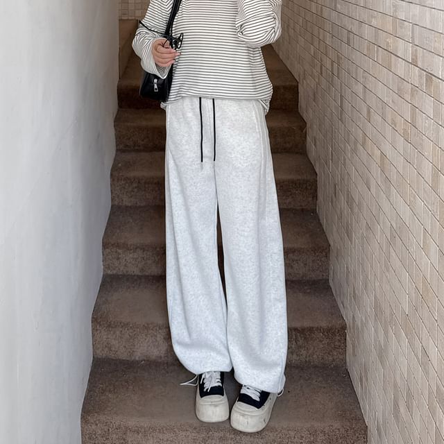 Plus Size Drawstring Waist Two Tone Loose Fit Sweatpants