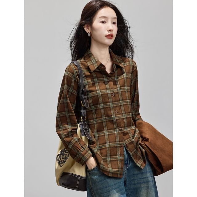 Classic Plaid Long Sleeve Button Shirt
