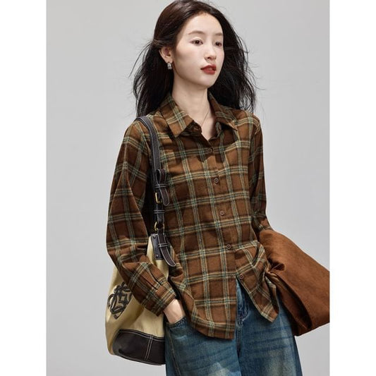 Classic Plaid Long Sleeve Button Shirt
