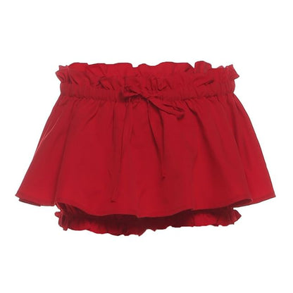 Off-Shoulder Puff Sleeve Corset Blouse + Mini Skirt
