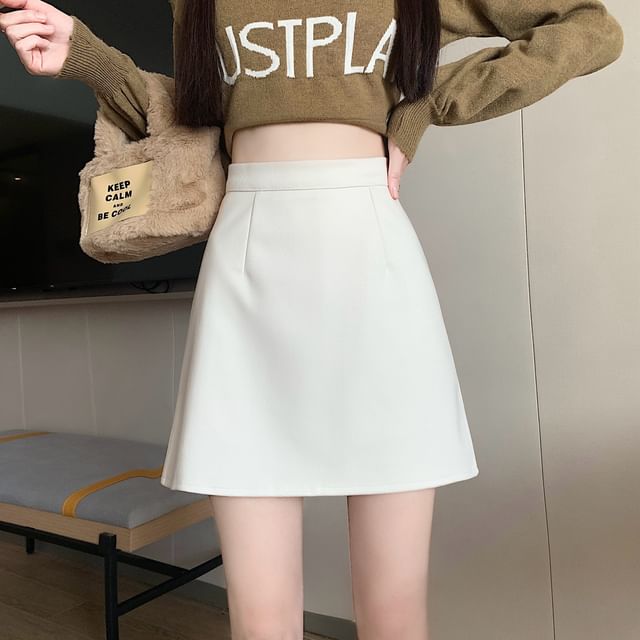 High Waist Mini A-Line Skirt