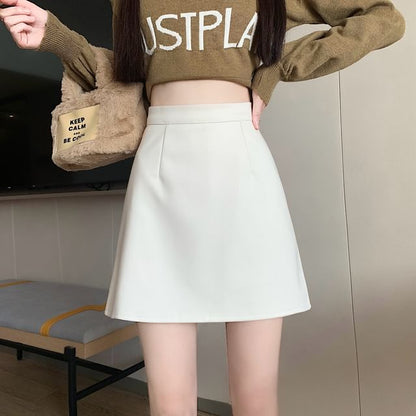 High Waist Mini A-Line Skirt