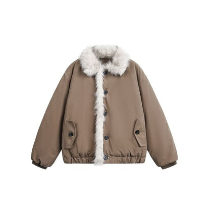Furry-Trim Padded Jacket