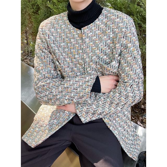 Tweed Button-Up Jacket