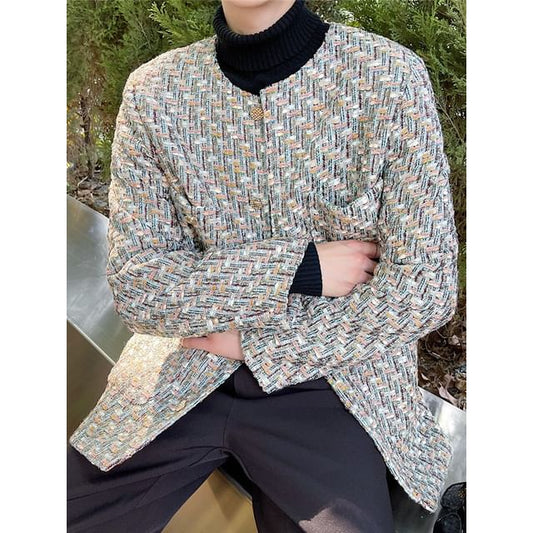 Tweed Button-Up Jacket