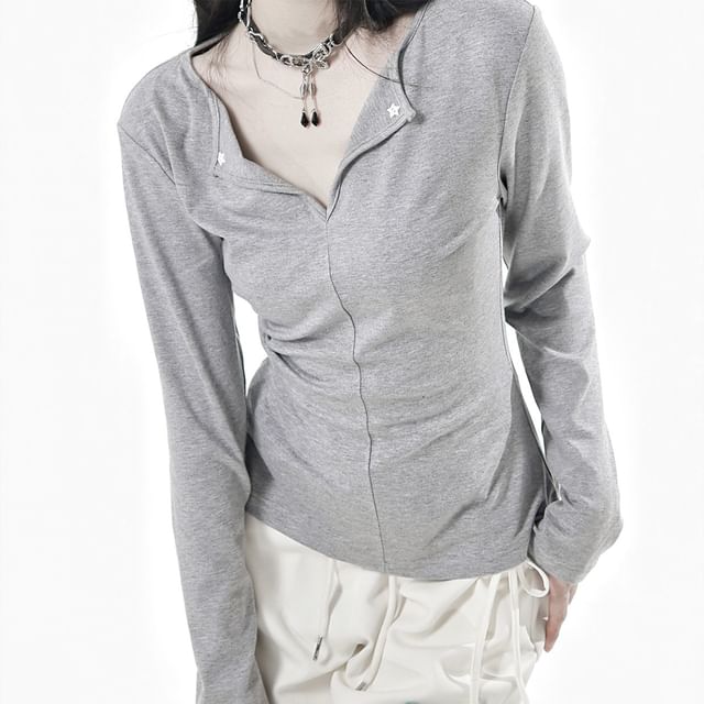 V-Neck Long-Sleeve Tee