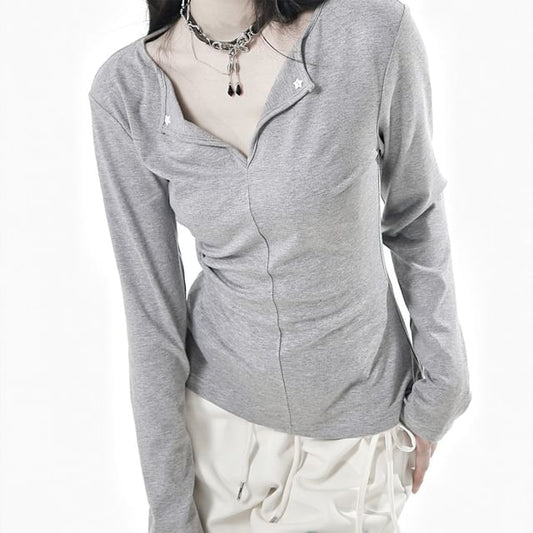 V-Neck Long-Sleeve Tee