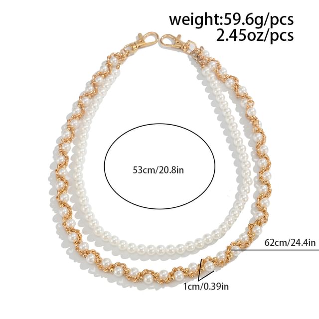 Faux Pearl Alloy Layered Pants Chain