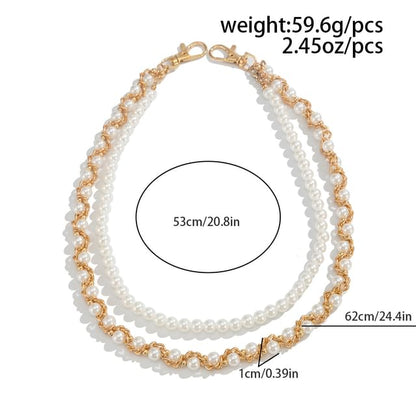 Faux Pearl Alloy Layered Pants Chain