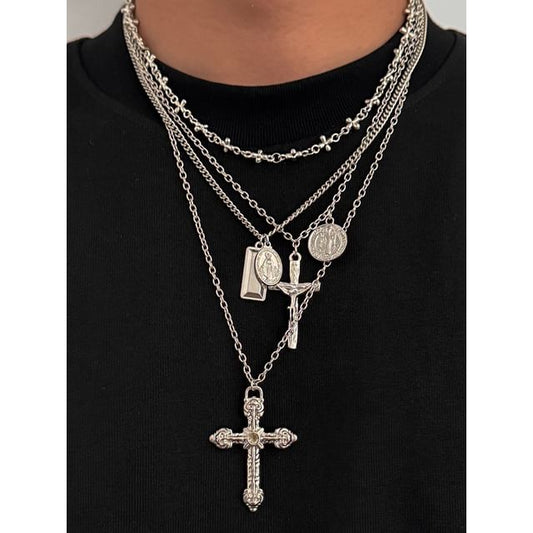 Set of 4: Pendant Alloy Chain Necklace