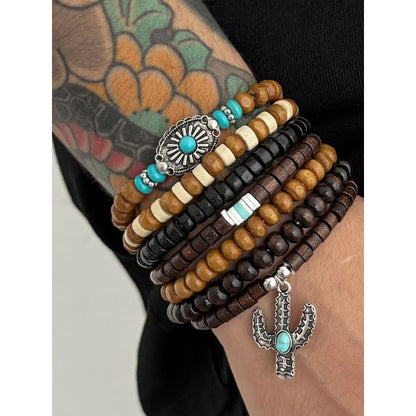 Set of 7: Alloy Bead Bracelet