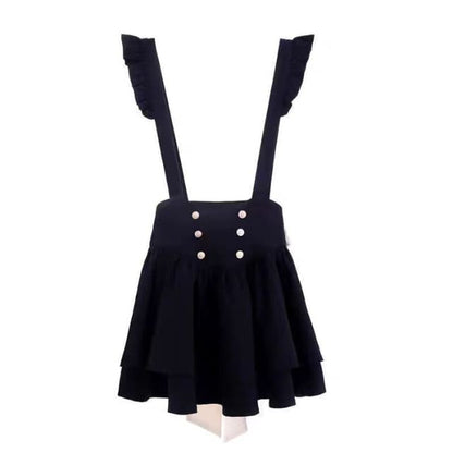 Lace Shirt and Tiered Mini Dress Set with Straps