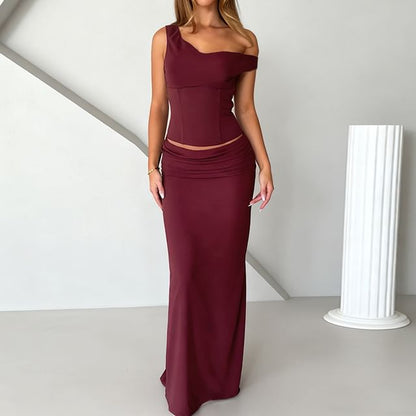Slim Fit Tank Top & Slit Maxi Pencil Skirt Set