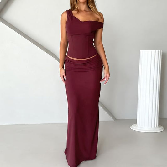 Slim Fit Tank Top & Slit Maxi Pencil Skirt Set