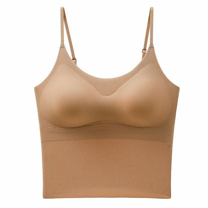 Padded Crop Cami Top with Scoop Neck and Solid Finish