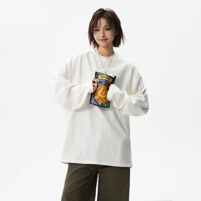 Drawstring Waist Crew Neck Tee in Solid Color