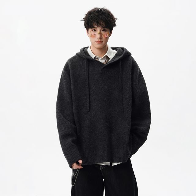 Solid Hooded Sweater for Everyday Wear