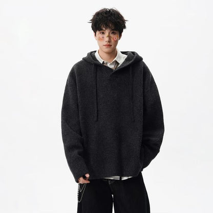 Solid Hooded Sweater for Everyday Wear
