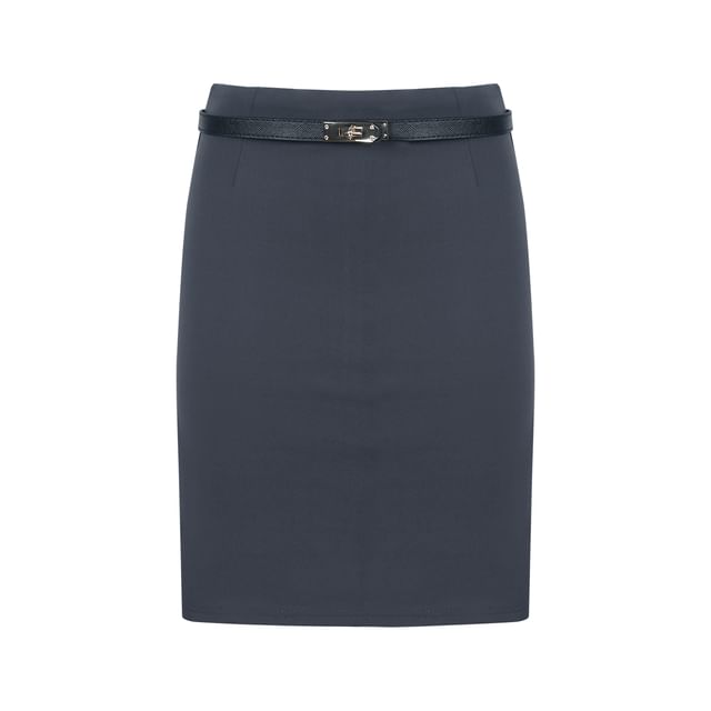 Sleeveless Mock Neck Knit Top, Cardigan & High-Waist Pencil Skirt Set