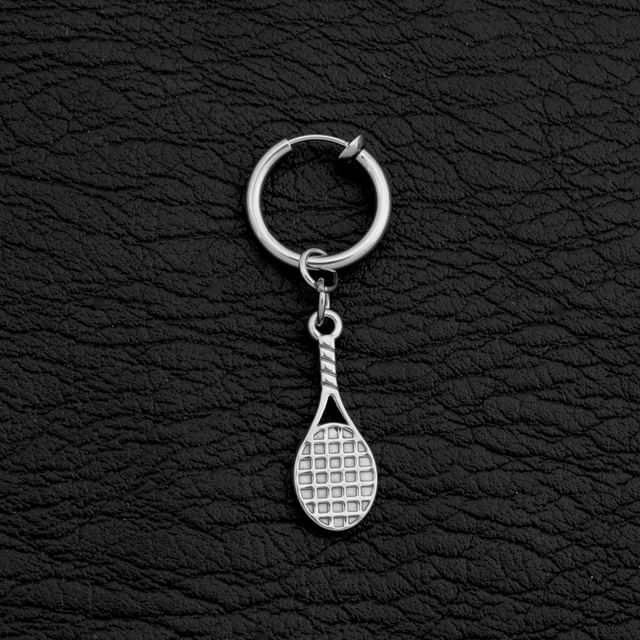 Racket Hoop Drop Earring / Clip On Earring