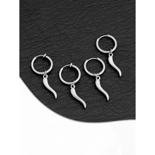 Chilli Hoop Drop Earring / Clip On Earring