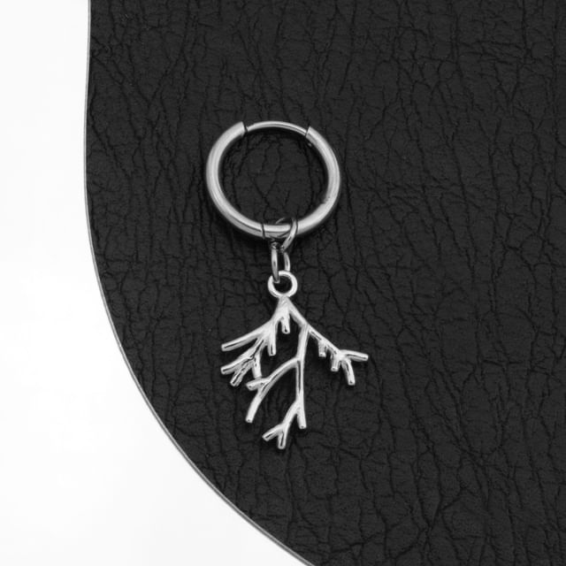 Branch Hoop Drop Earring / Clip On Earring