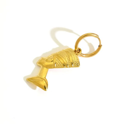 Nefertiti Hoop Drop Earring / Clip On Earring