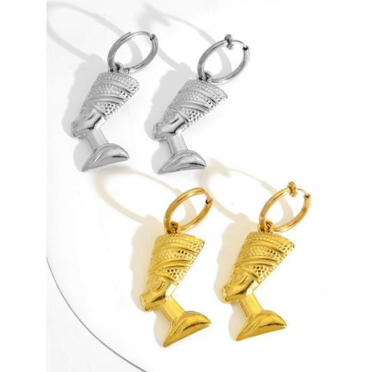 Nefertiti Hoop Drop Earring / Clip On Earring