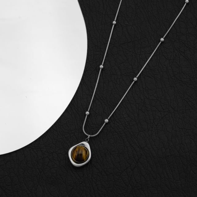 Bead Pendant Station Necklace