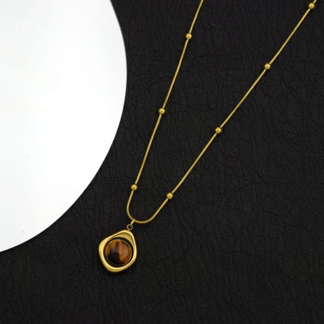 Bead Pendant Station Necklace