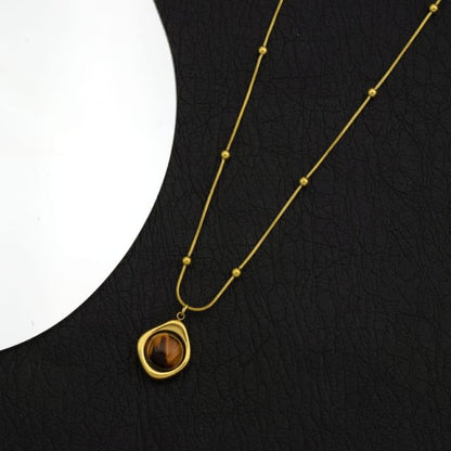 Bead Pendant Station Necklace