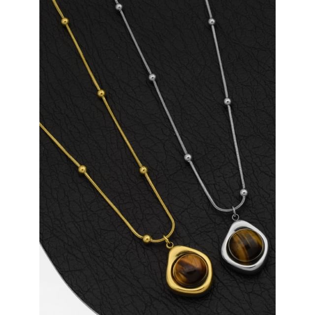 Bead Pendant Station Necklace