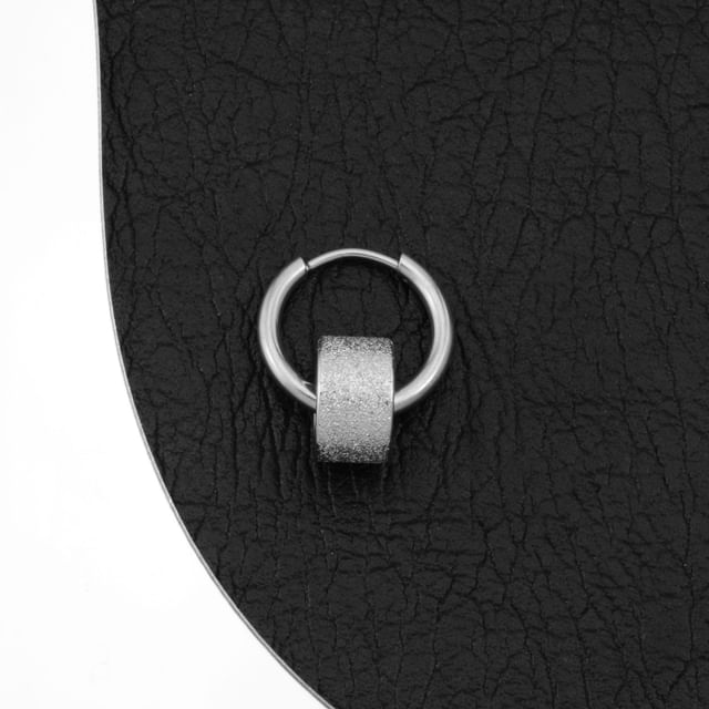 Textured Hoop Earring / Clip On Earring