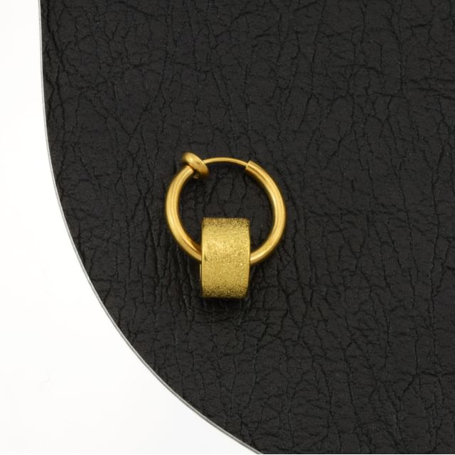 Textured Hoop Earring / Clip On Earring