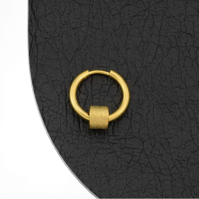 Textured Hoop Earring / Clip On Earring