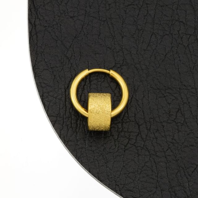 Textured Hoop Earring / Clip On Earring
