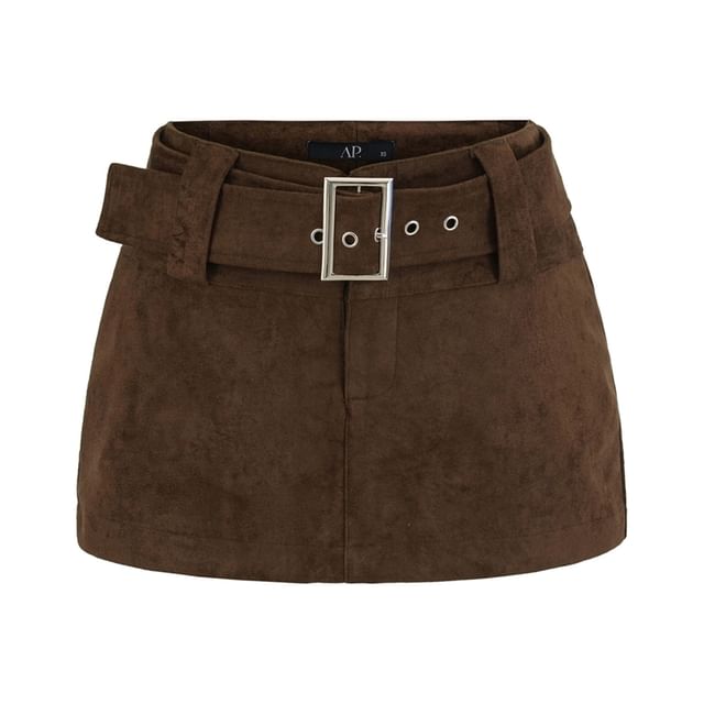 Belt Waist Mini Skirt