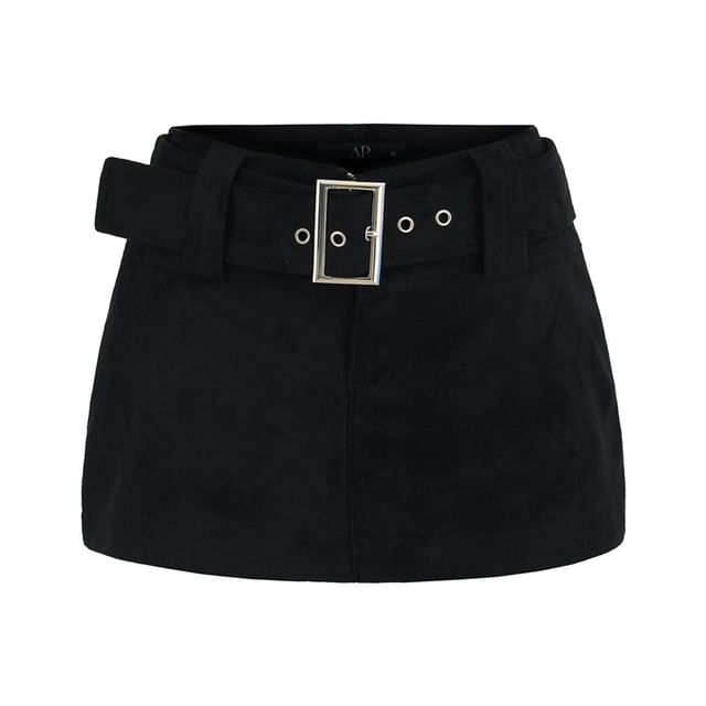 Belt Waist Mini Skirt